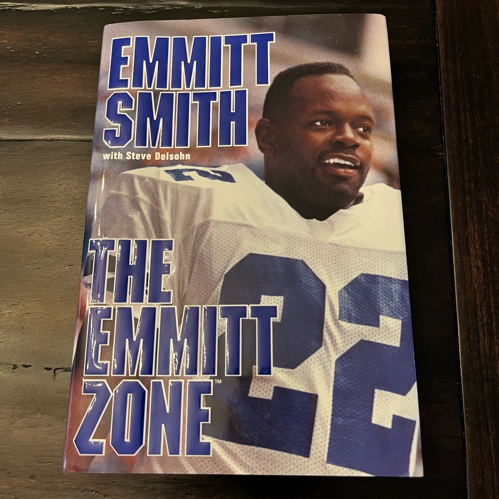Emmitt Smith "The Emmitt Zone" Hardcover Book - Blue & White